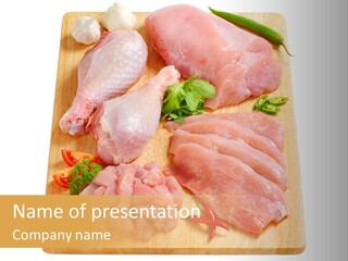 Breast Trimmings Raw Slices PowerPoint Template