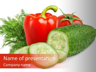 Cucumber Vegetarian Herb PowerPoint Template