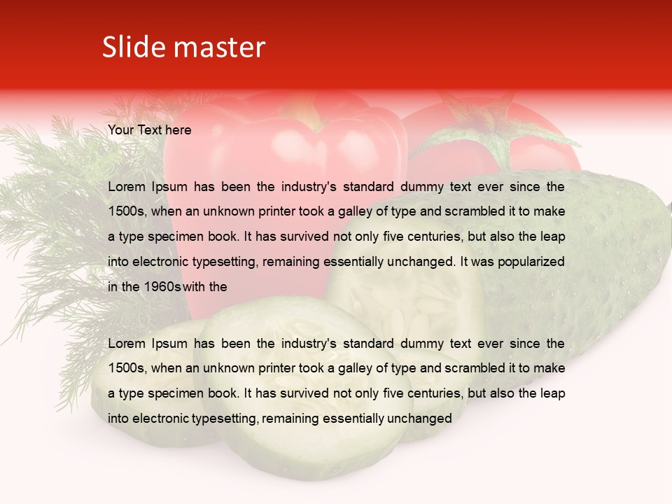 Cucumber Vegetarian Herb PowerPoint Template