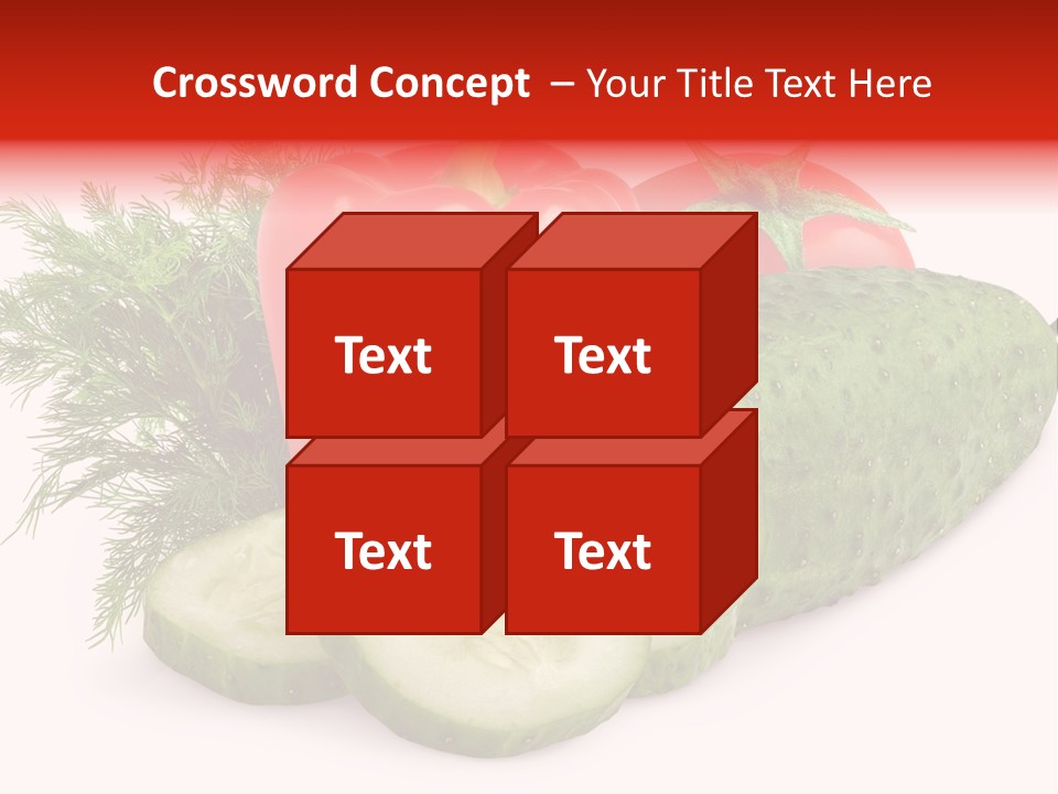 Cucumber Vegetarian Herb PowerPoint Template