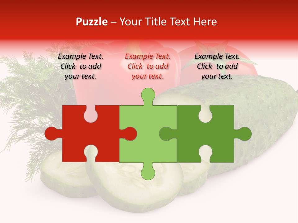 Cucumber Vegetarian Herb PowerPoint Template