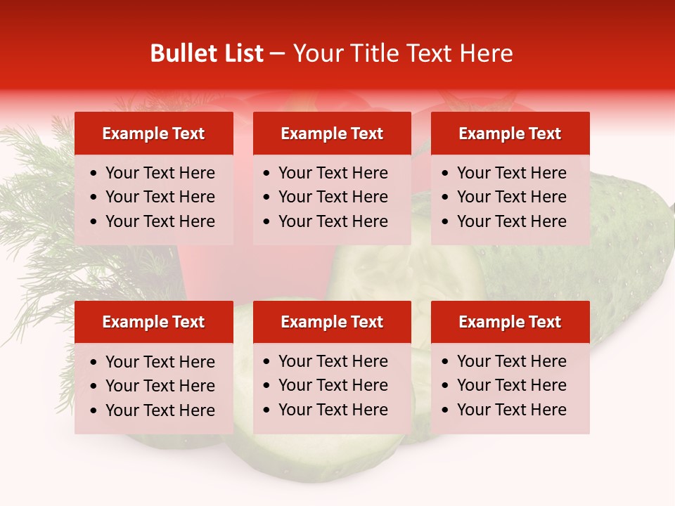 Cucumber Vegetarian Herb PowerPoint Template