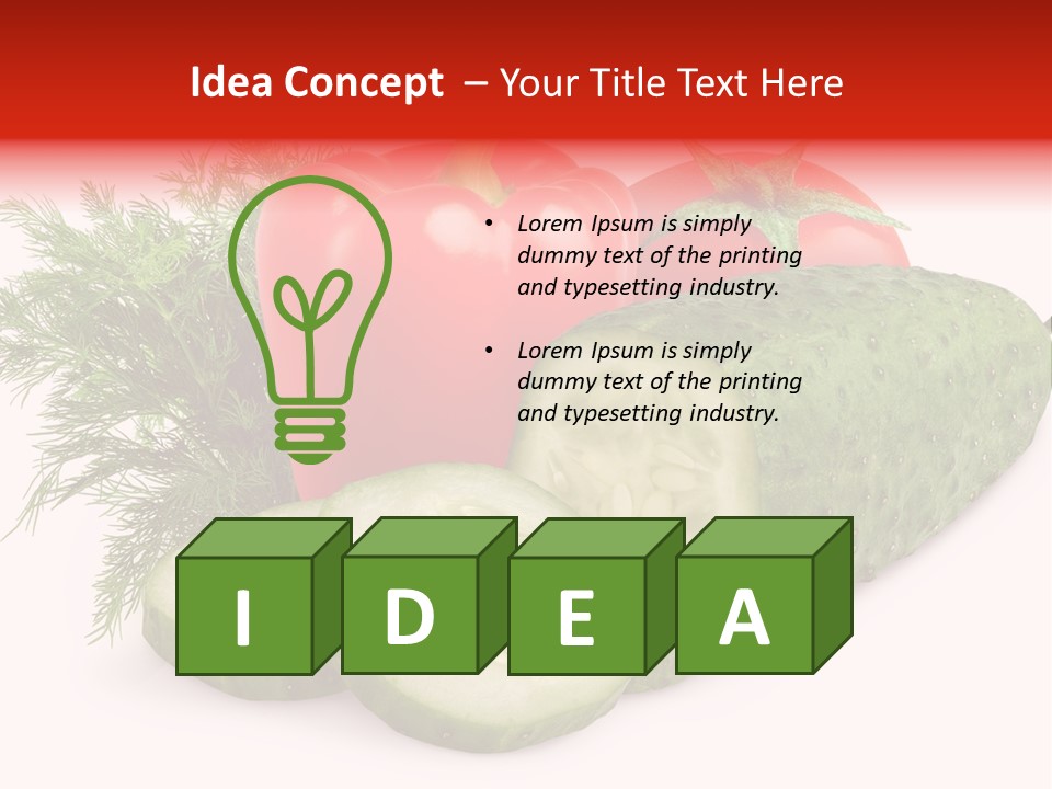 Cucumber Vegetarian Herb PowerPoint Template