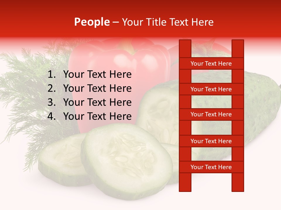 Cucumber Vegetarian Herb PowerPoint Template
