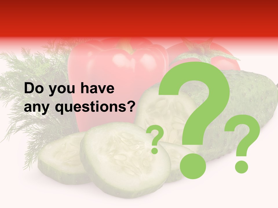 Cucumber Vegetarian Herb PowerPoint Template