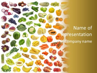 Cucumber Papaya Beans PowerPoint Template