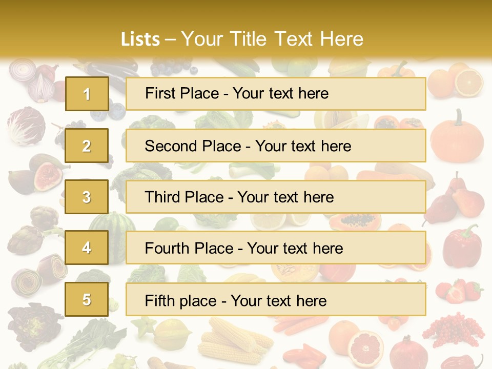 Cucumber Papaya Beans PowerPoint Template