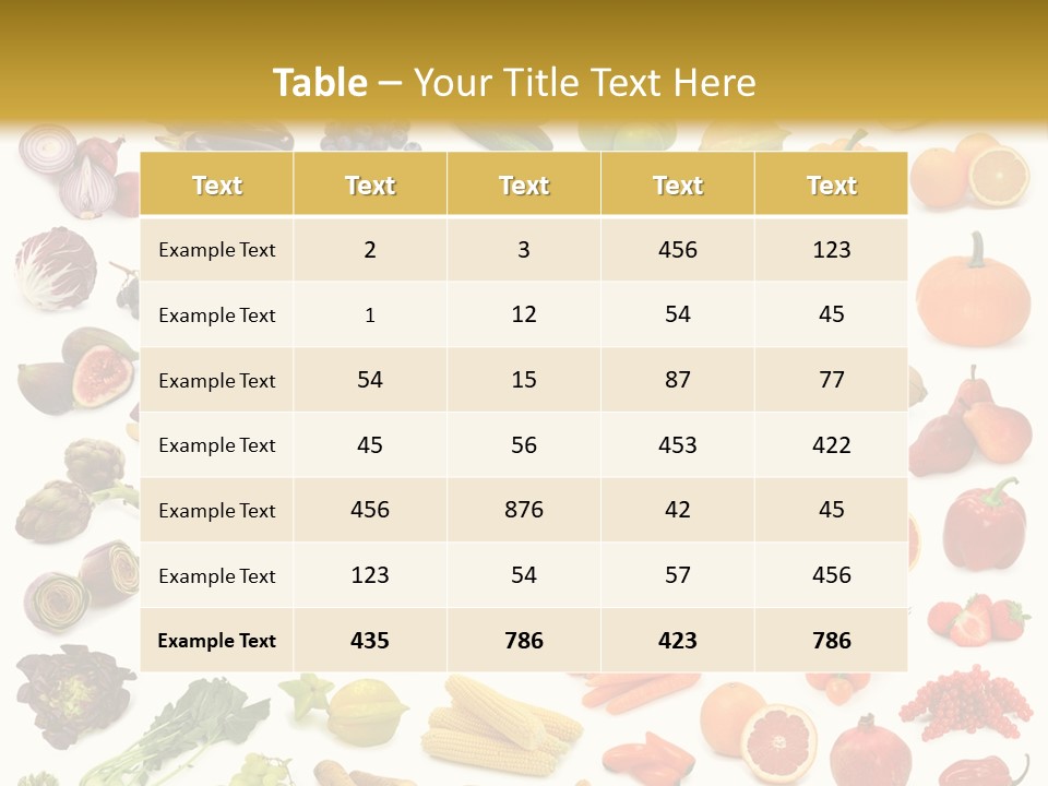 Cucumber Papaya Beans PowerPoint Template