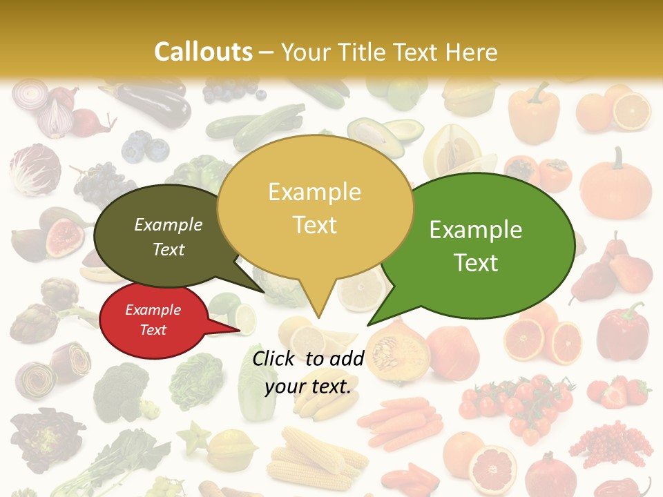 Cucumber Papaya Beans PowerPoint Template
