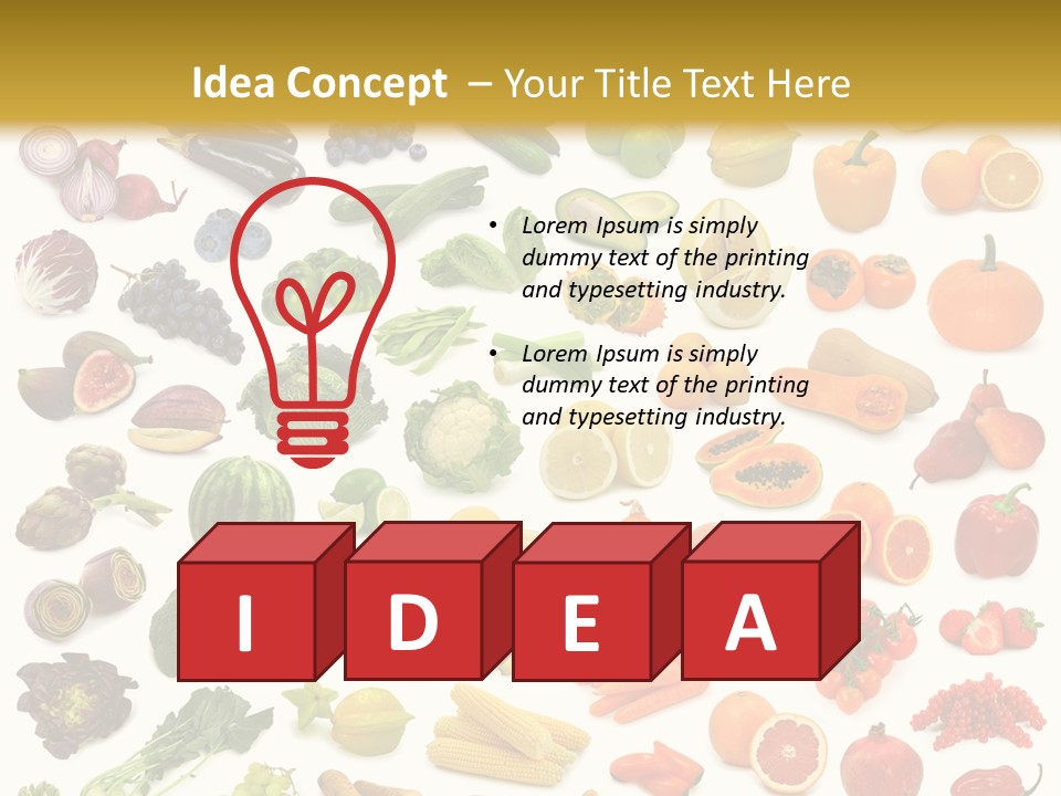 Cucumber Papaya Beans PowerPoint Template