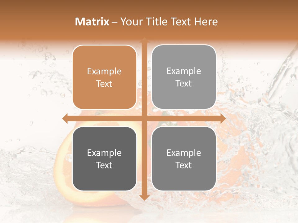 A Group Of Oranges With Water Splashing On Them PowerPoint Template