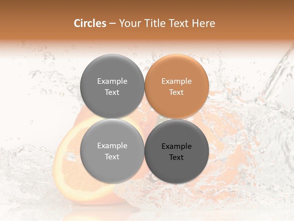 A Group Of Oranges With Water Splashing On Them PowerPoint Template
