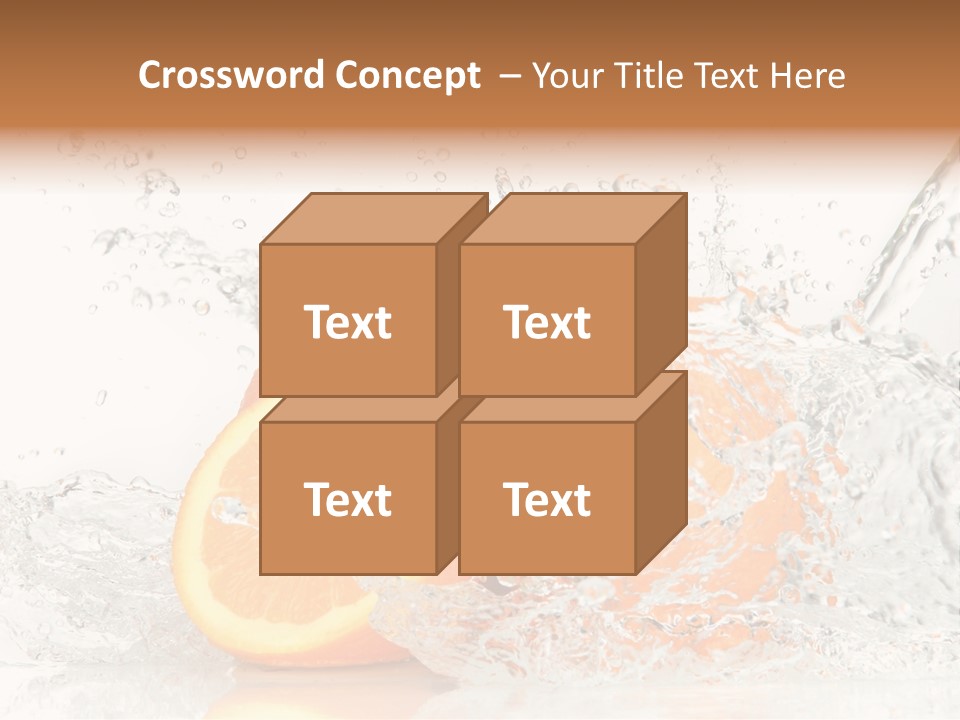 A Group Of Oranges With Water Splashing On Them PowerPoint Template