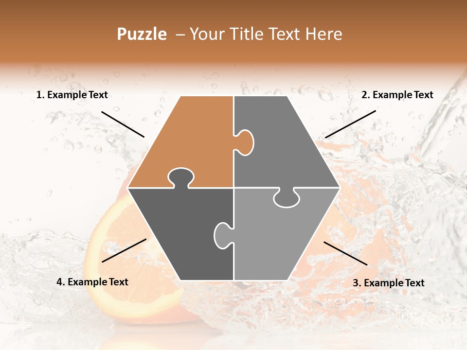 A Group Of Oranges With Water Splashing On Them PowerPoint Template