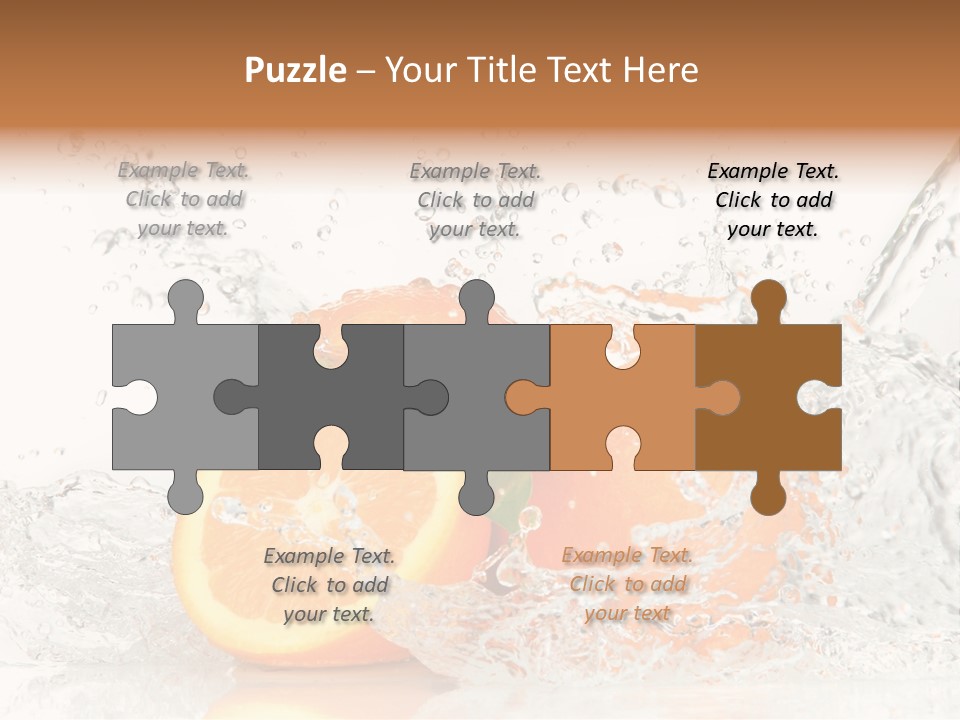 A Group Of Oranges With Water Splashing On Them PowerPoint Template