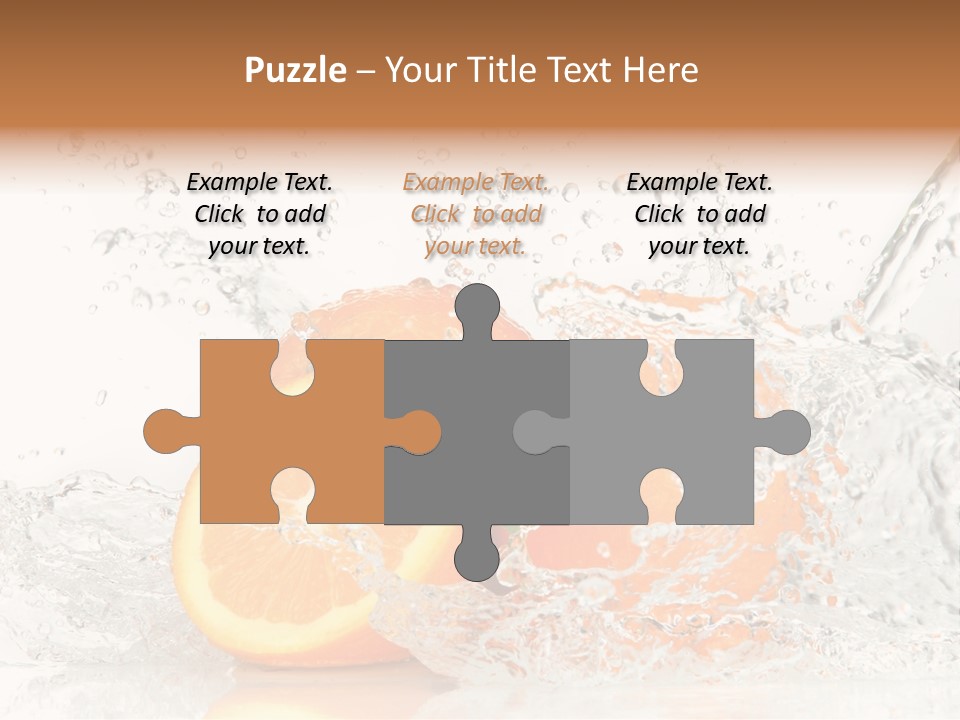 A Group Of Oranges With Water Splashing On Them PowerPoint Template