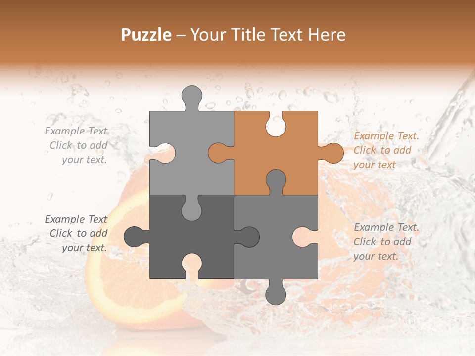 A Group Of Oranges With Water Splashing On Them PowerPoint Template