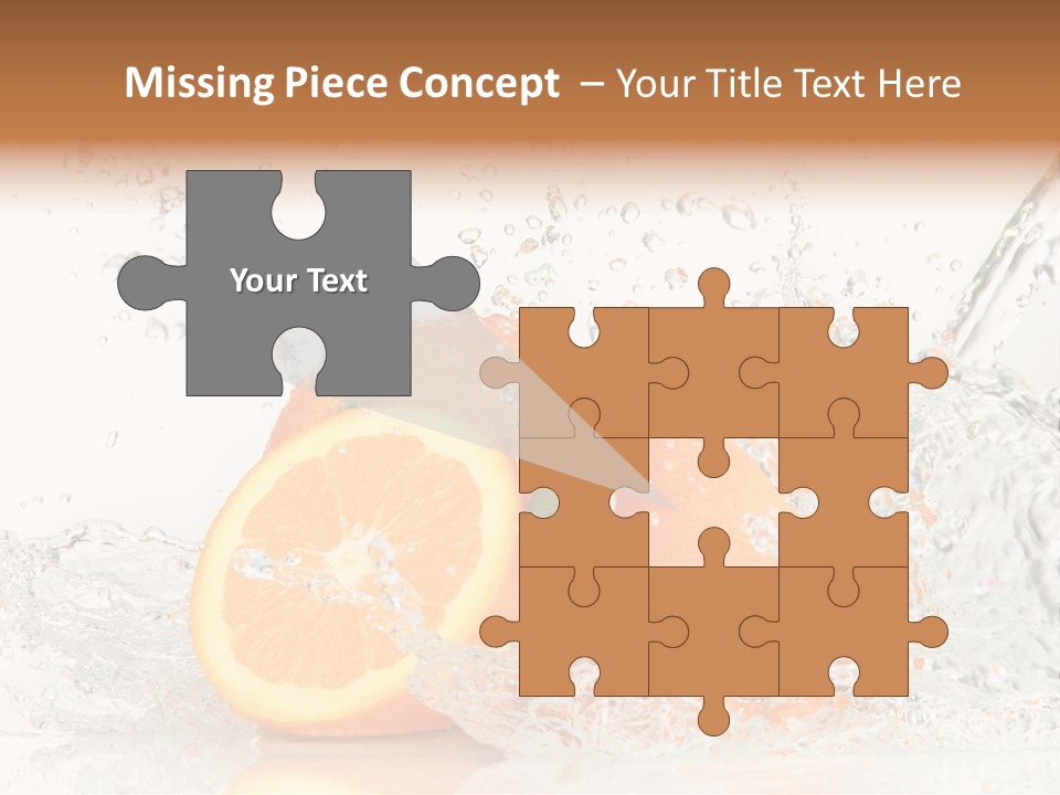 A Group Of Oranges With Water Splashing On Them PowerPoint Template