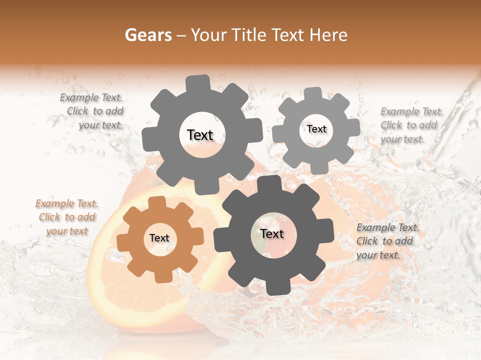 A Group Of Oranges With Water Splashing On Them PowerPoint Template
