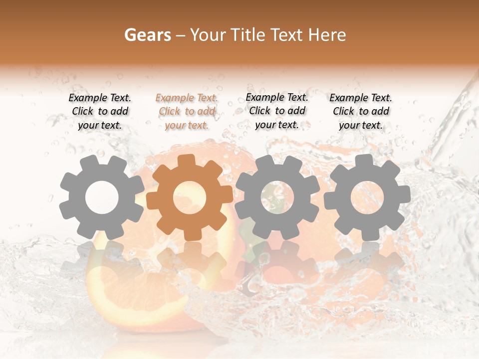 A Group Of Oranges With Water Splashing On Them PowerPoint Template