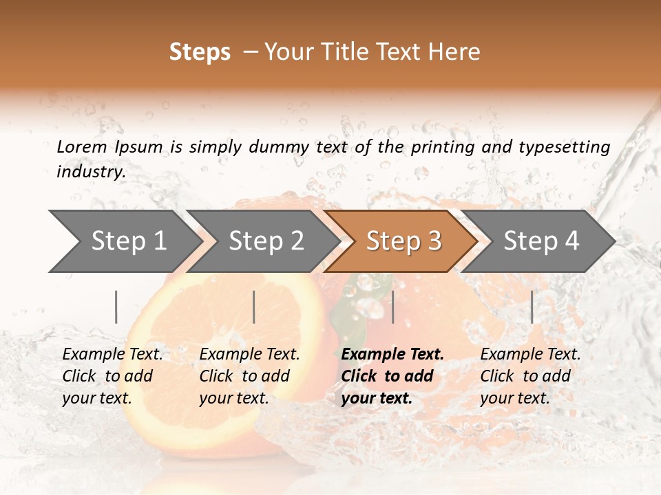 A Group Of Oranges With Water Splashing On Them PowerPoint Template