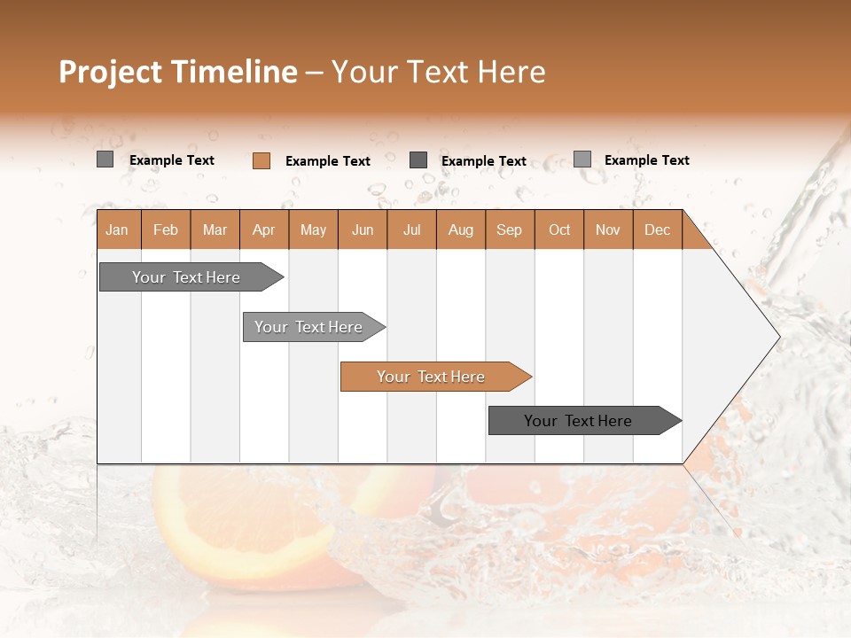 A Group Of Oranges With Water Splashing On Them PowerPoint Template