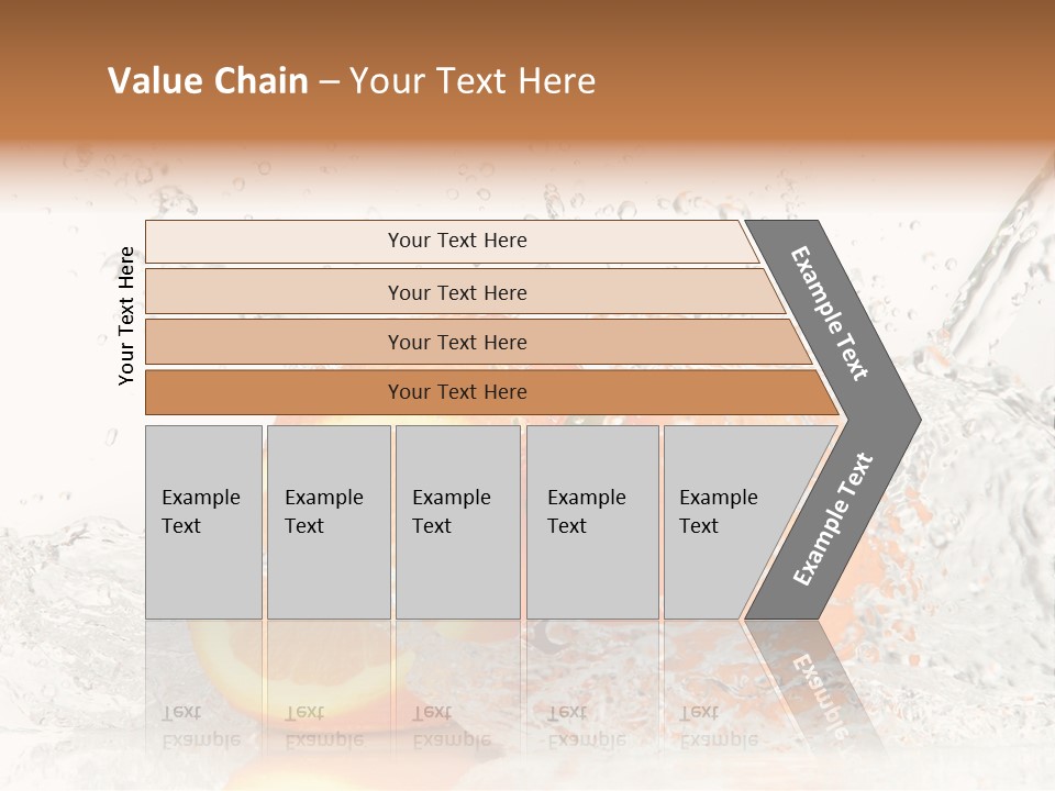 A Group Of Oranges With Water Splashing On Them PowerPoint Template