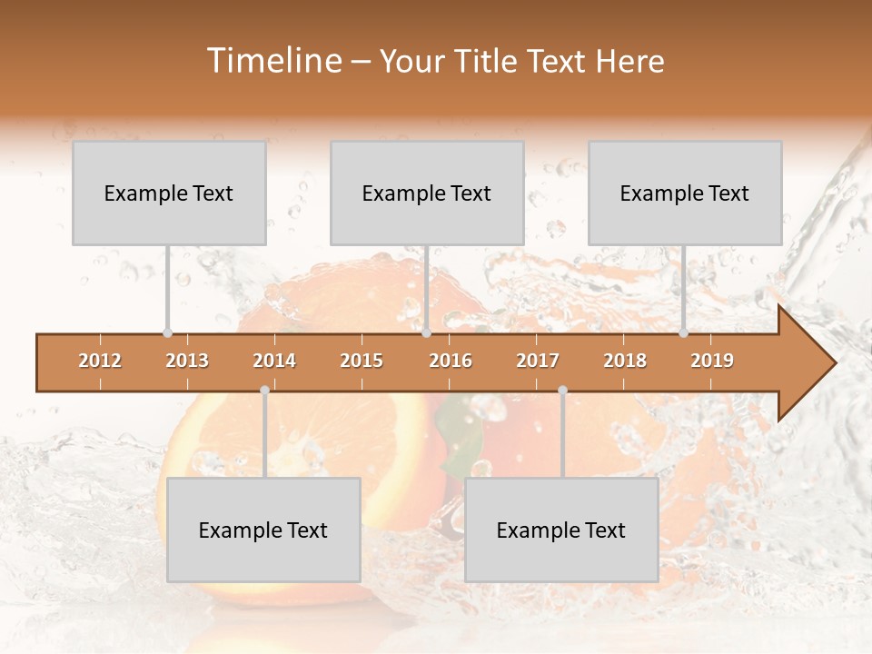 A Group Of Oranges With Water Splashing On Them PowerPoint Template