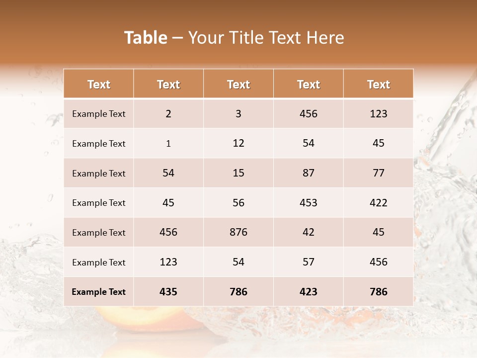 A Group Of Oranges With Water Splashing On Them PowerPoint Template