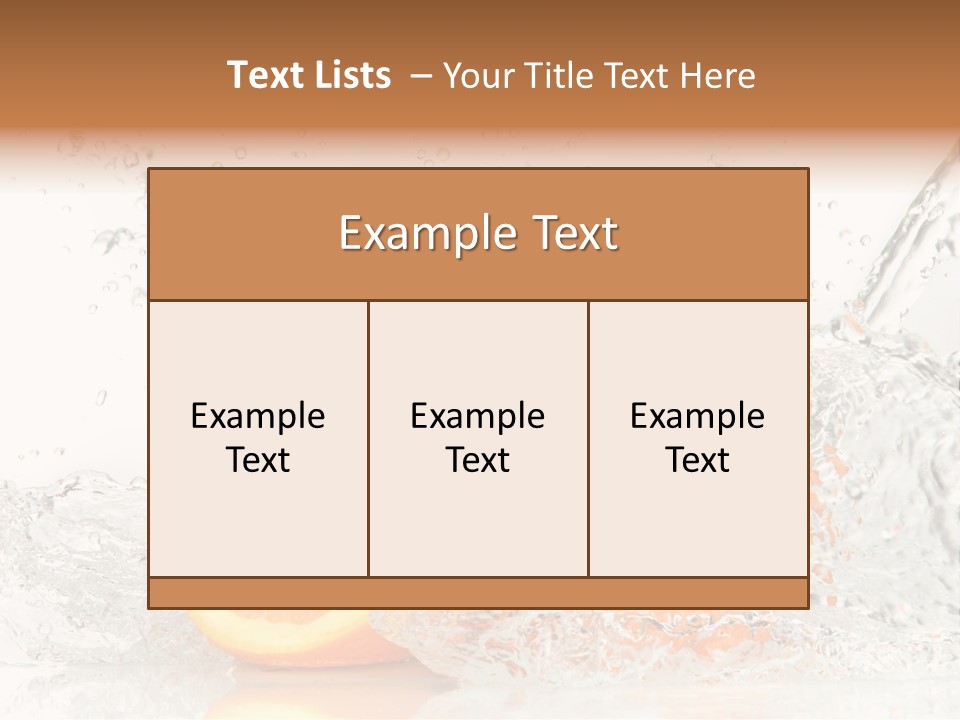 A Group Of Oranges With Water Splashing On Them PowerPoint Template