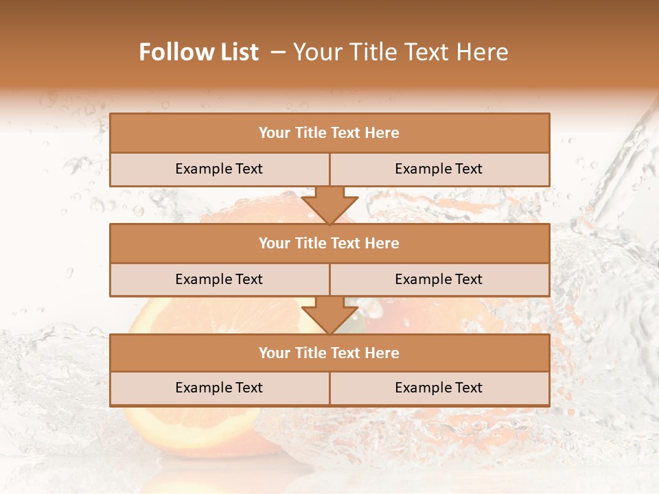 A Group Of Oranges With Water Splashing On Them PowerPoint Template