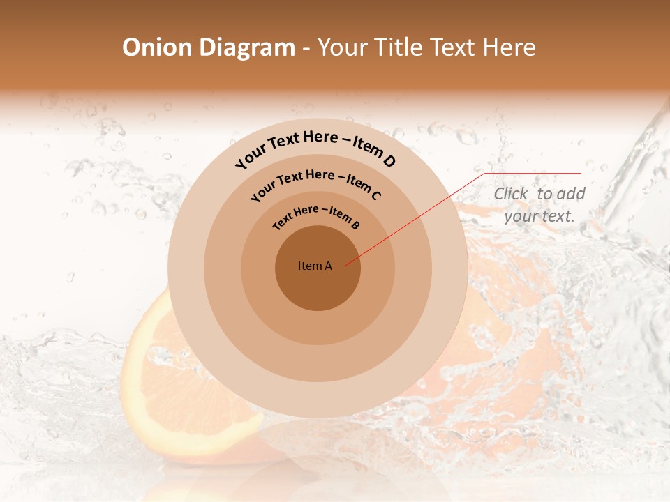 A Group Of Oranges With Water Splashing On Them PowerPoint Template