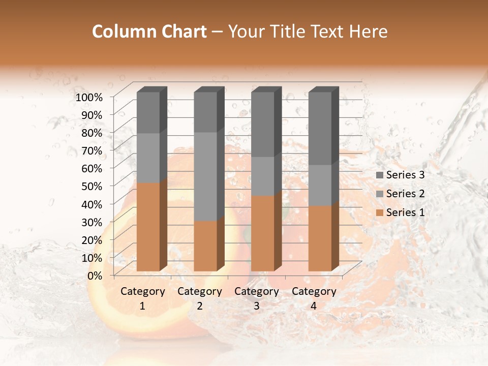 A Group Of Oranges With Water Splashing On Them PowerPoint Template