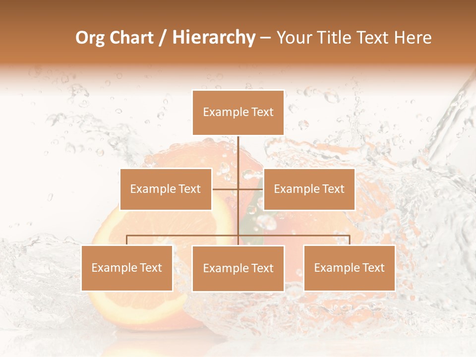 A Group Of Oranges With Water Splashing On Them PowerPoint Template