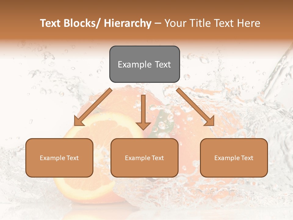 A Group Of Oranges With Water Splashing On Them PowerPoint Template