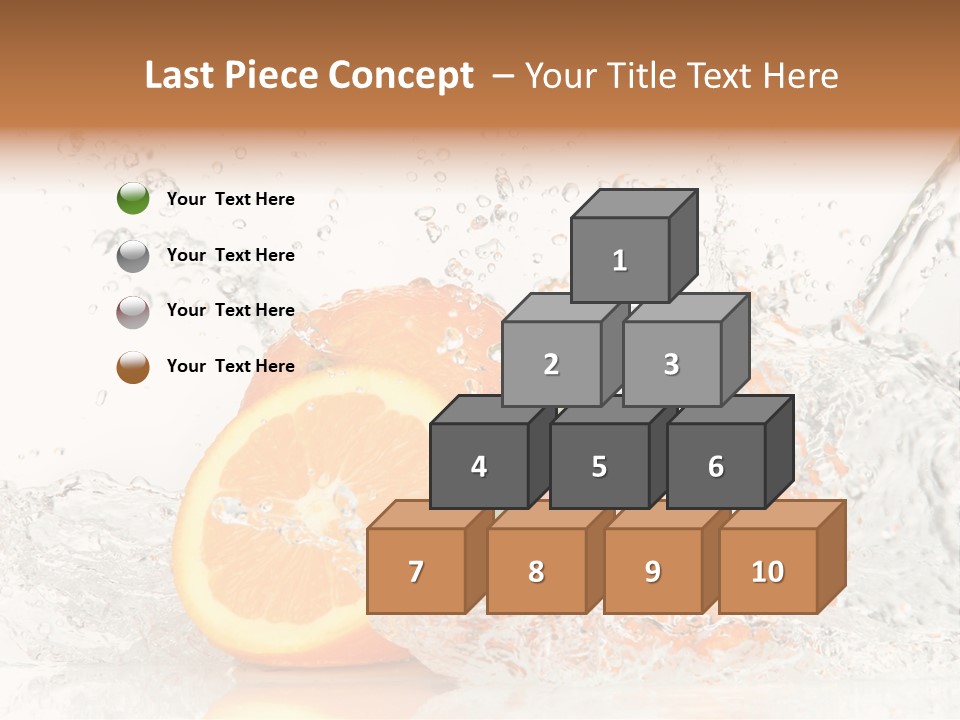 A Group Of Oranges With Water Splashing On Them PowerPoint Template