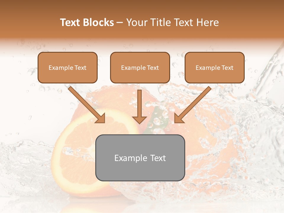 A Group Of Oranges With Water Splashing On Them PowerPoint Template