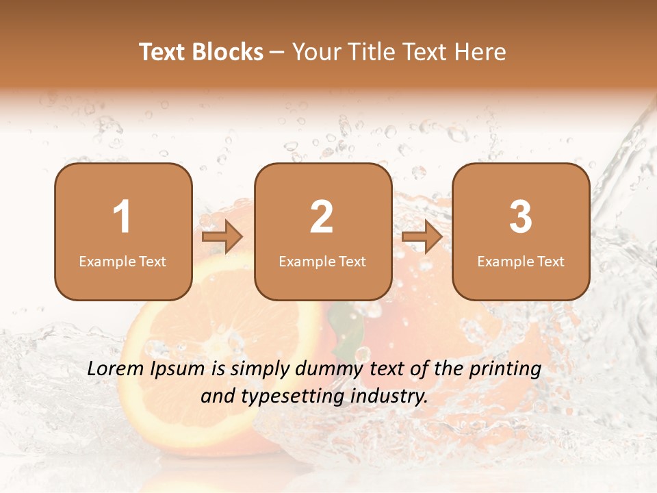 A Group Of Oranges With Water Splashing On Them PowerPoint Template