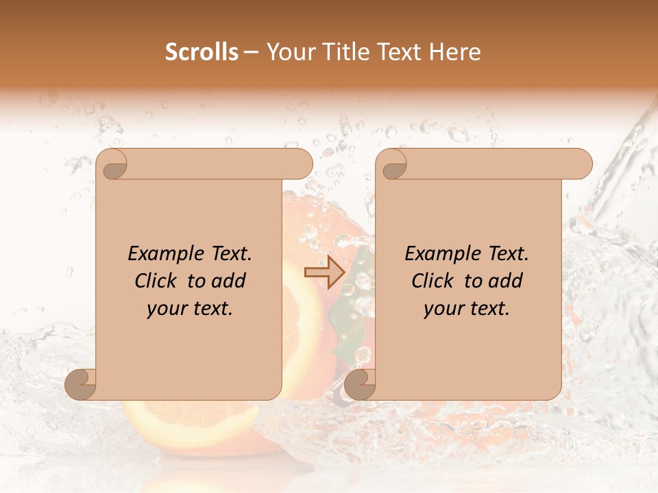 A Group Of Oranges With Water Splashing On Them PowerPoint Template