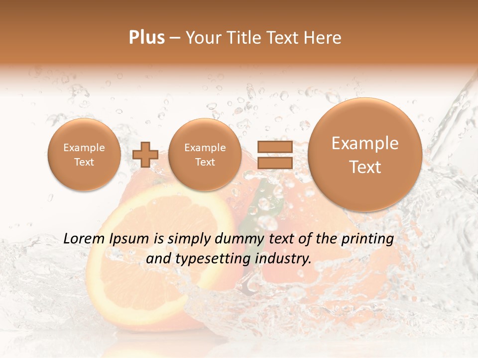 A Group Of Oranges With Water Splashing On Them PowerPoint Template