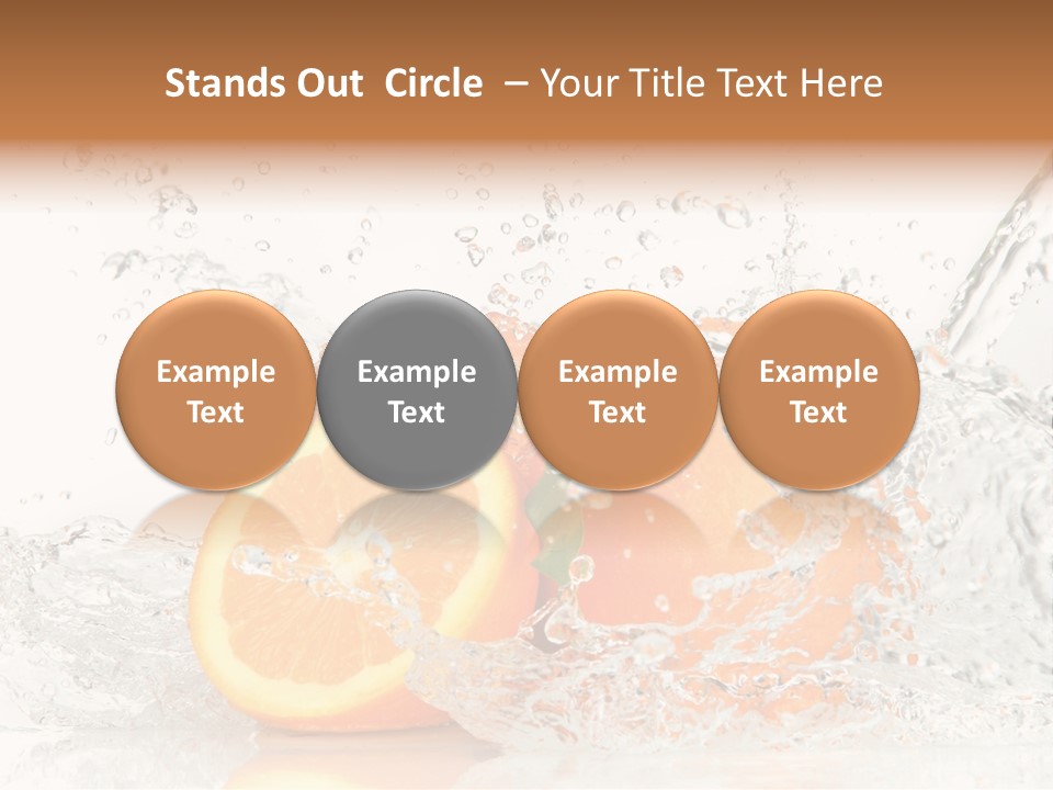 A Group Of Oranges With Water Splashing On Them PowerPoint Template