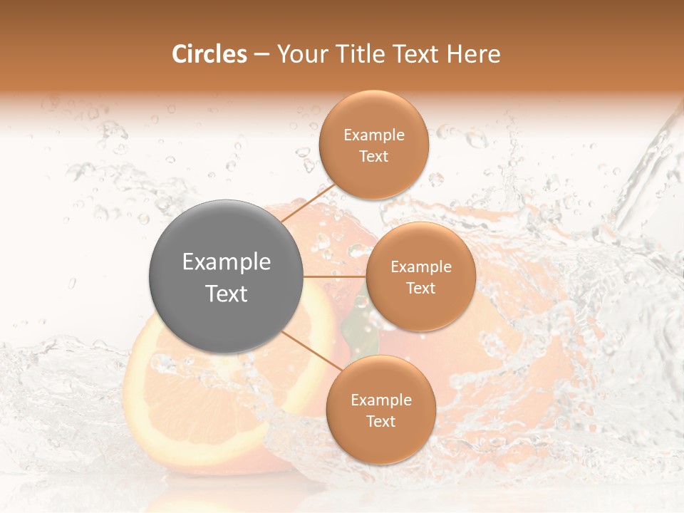 A Group Of Oranges With Water Splashing On Them PowerPoint Template