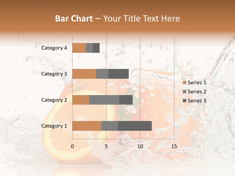 A Group Of Oranges With Water Splashing On Them PowerPoint Template