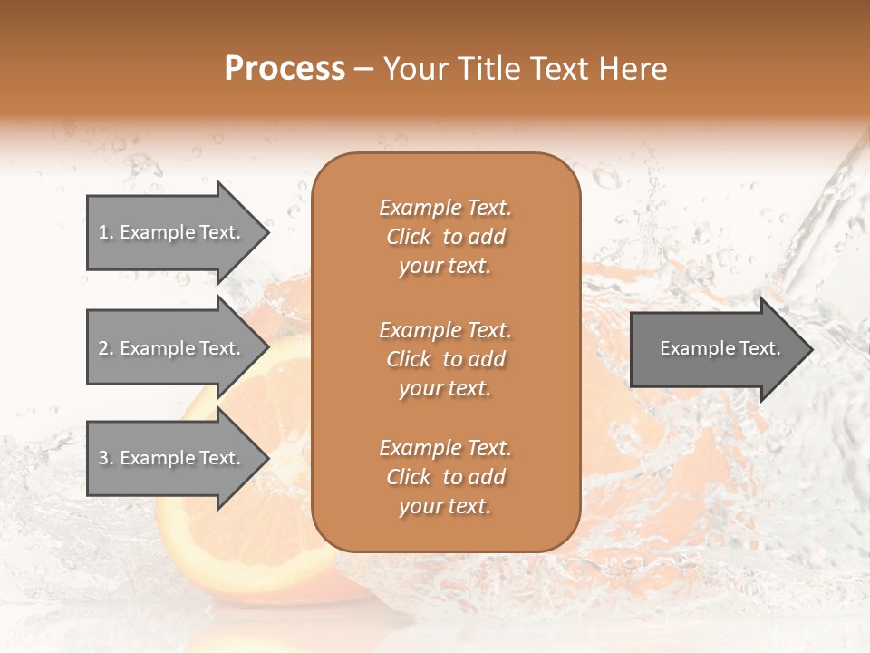 A Group Of Oranges With Water Splashing On Them PowerPoint Template