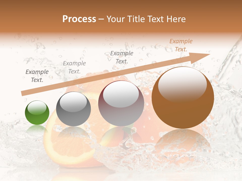 A Group Of Oranges With Water Splashing On Them PowerPoint Template