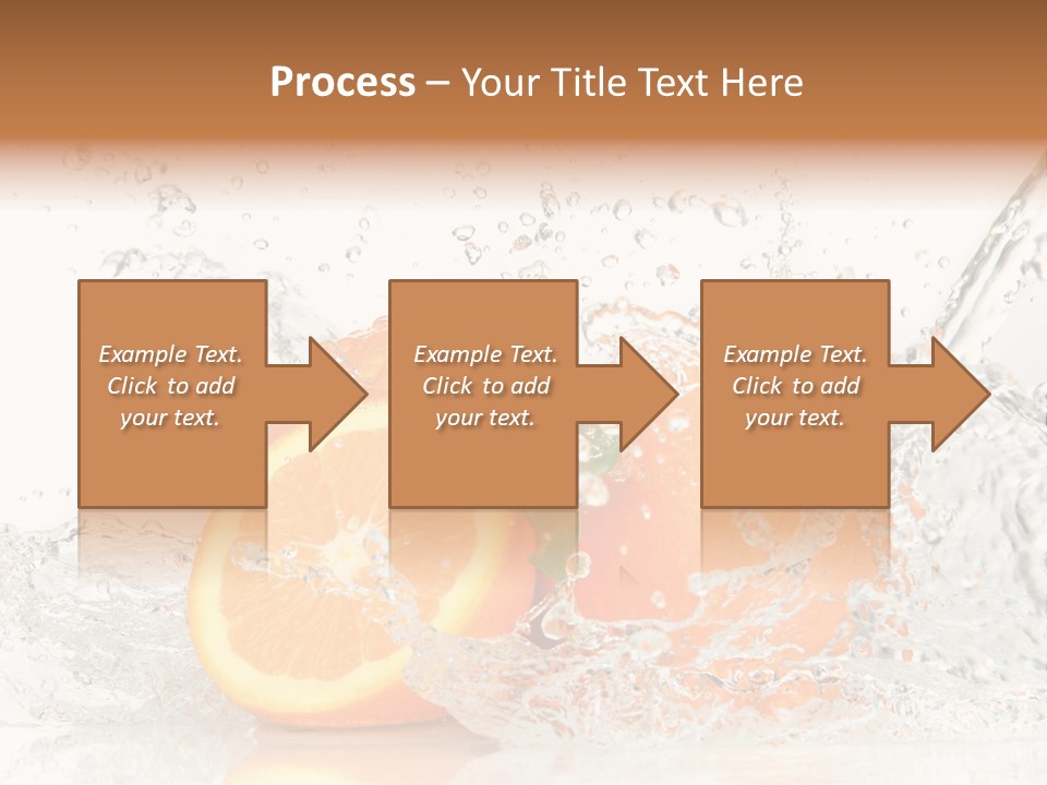 A Group Of Oranges With Water Splashing On Them PowerPoint Template