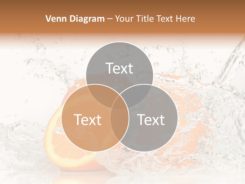 A Group Of Oranges With Water Splashing On Them PowerPoint Template