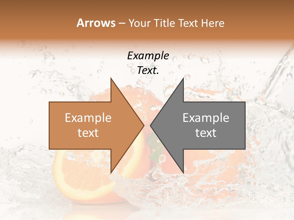 A Group Of Oranges With Water Splashing On Them PowerPoint Template