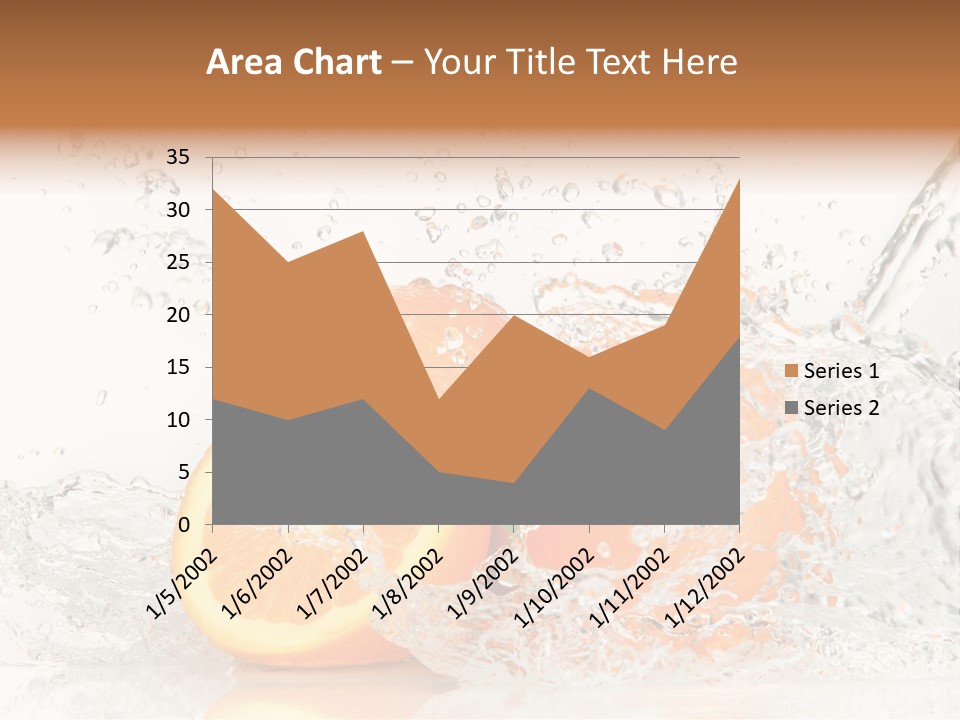 A Group Of Oranges With Water Splashing On Them PowerPoint Template