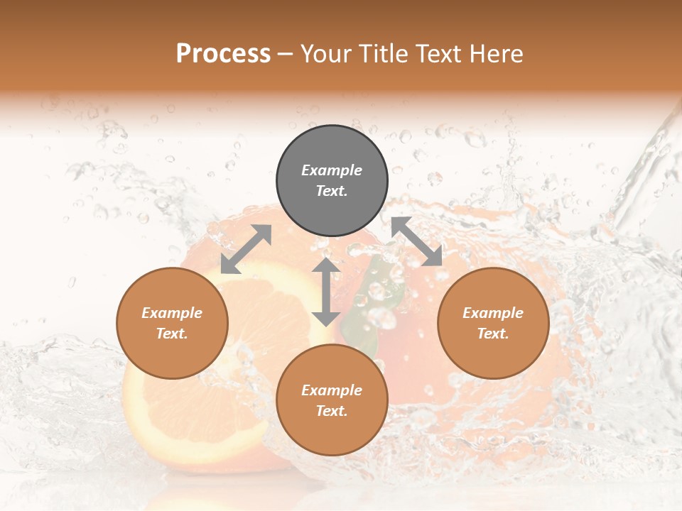 A Group Of Oranges With Water Splashing On Them PowerPoint Template